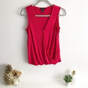 Surplice Sleeveless Blouse